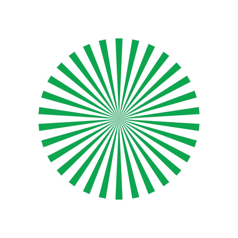eps10 grünes Vektor-Starburst-Formsymbol isoliert auf weißem Hintergrund. Linienstrahlen-Symbol in einem einfachen, flachen, trendigen, modernen Stil für Ihr Website-Design, Logo und mobile Anwendung vektor