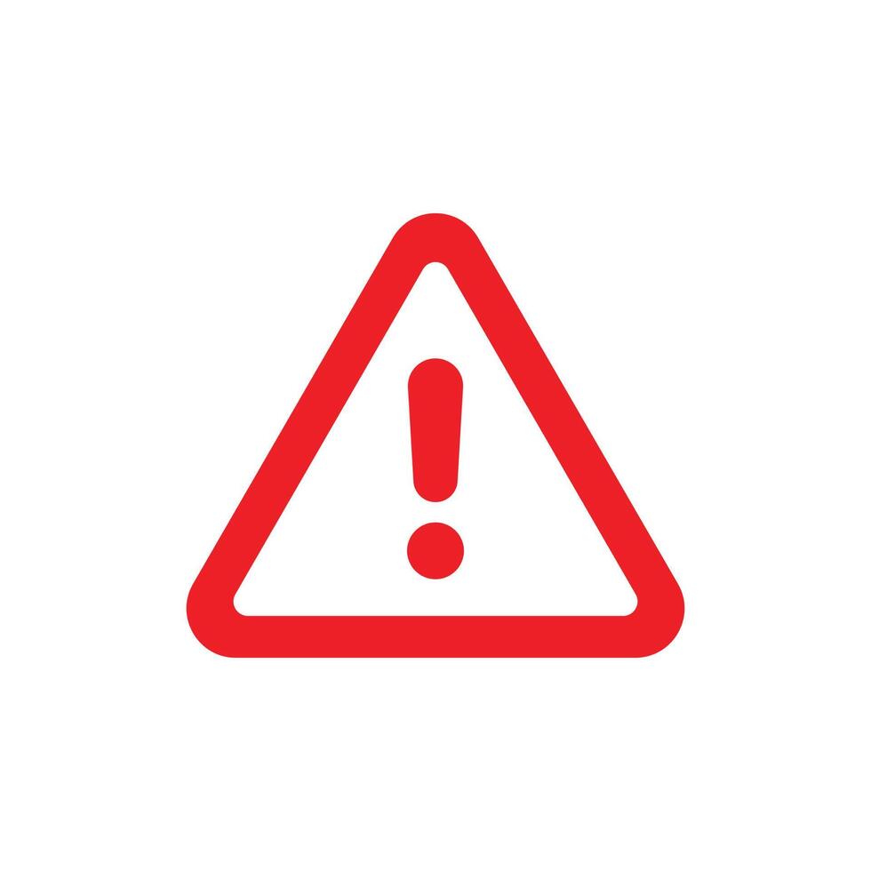 eps10 röd vektor fara meddelande eller risk ikon isolerad på vit bakgrund. varningssymbol i en enkel platt trendig modern stil för din webbdesign, logotyp, piktogram och mobilapplikation