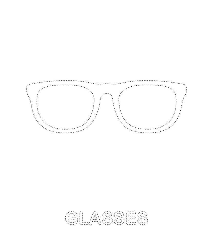 kalkylblad för spårning av glasögon för barn vektor