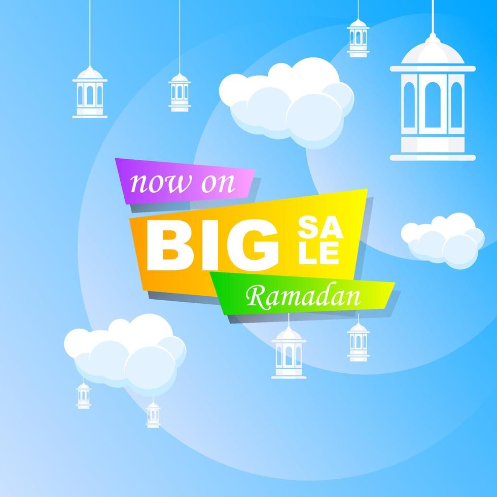 ramadan kareem set plakatverkauf und etikettenpreisschilddesign mit farbenfrohem farbverlauf vektor