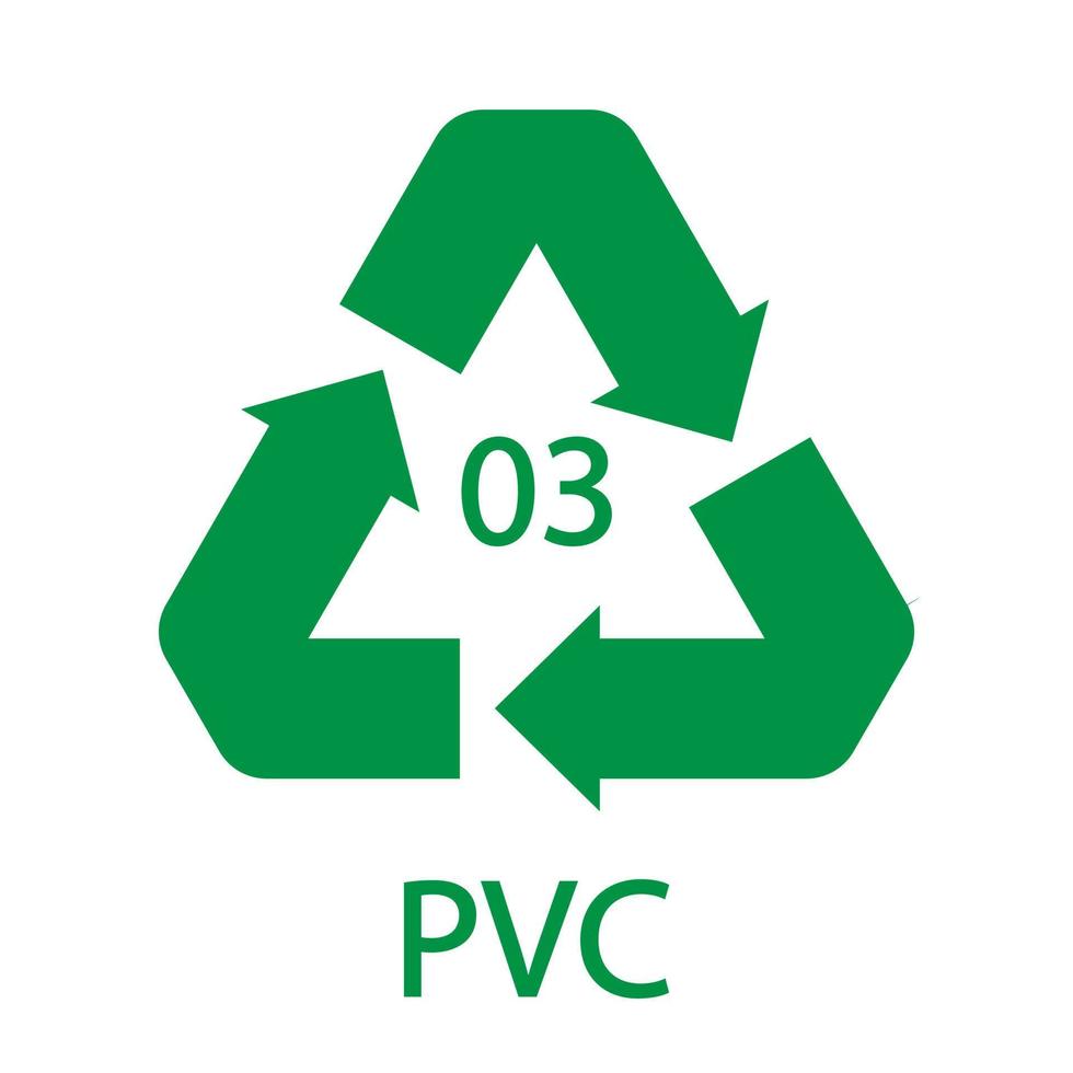 högdensitetspolyeten 03 pvc-ikonsymbol vektor