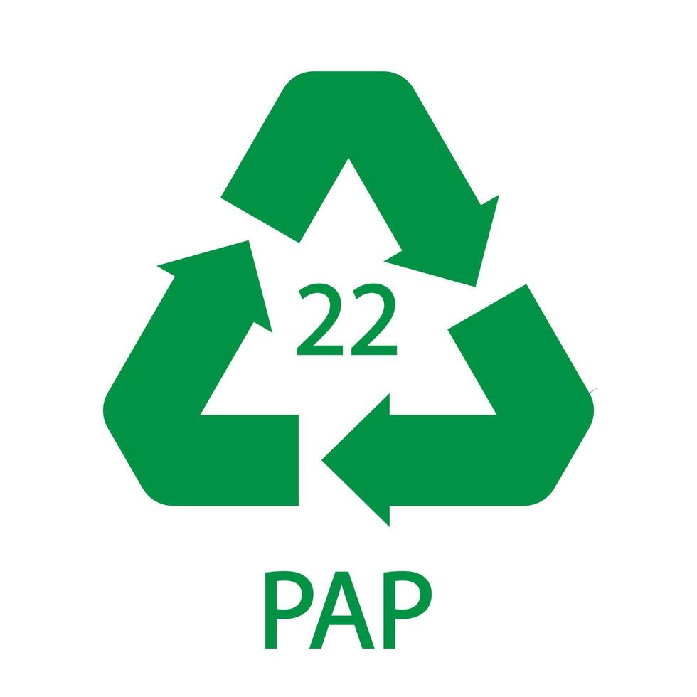 papper återvinning symbol pap 22. vektor illustration.