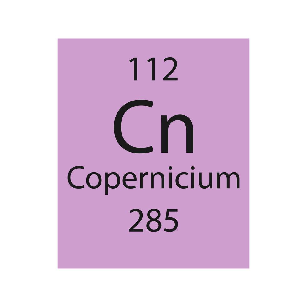 Copernicium-Symbol. chemisches Element des Periodensystems. Vektor-Illustration. vektor