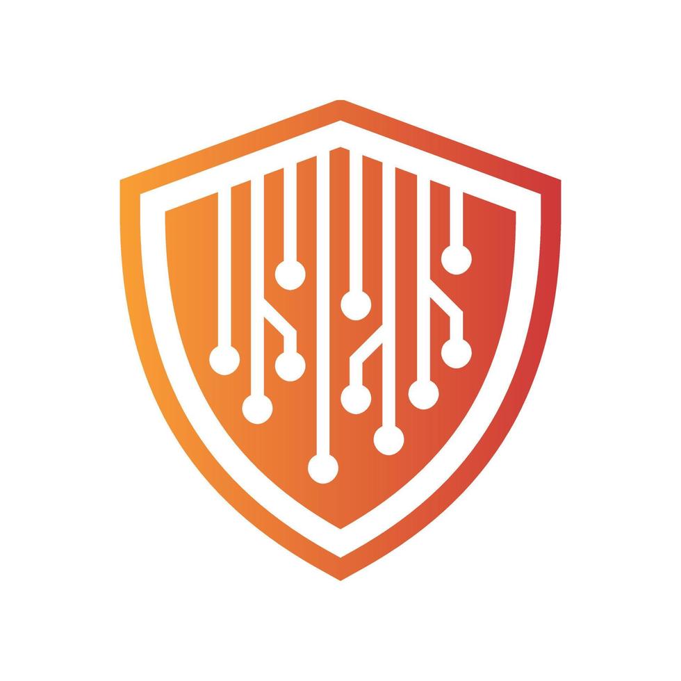 gelbes Sicherheitschip-Logo vektor