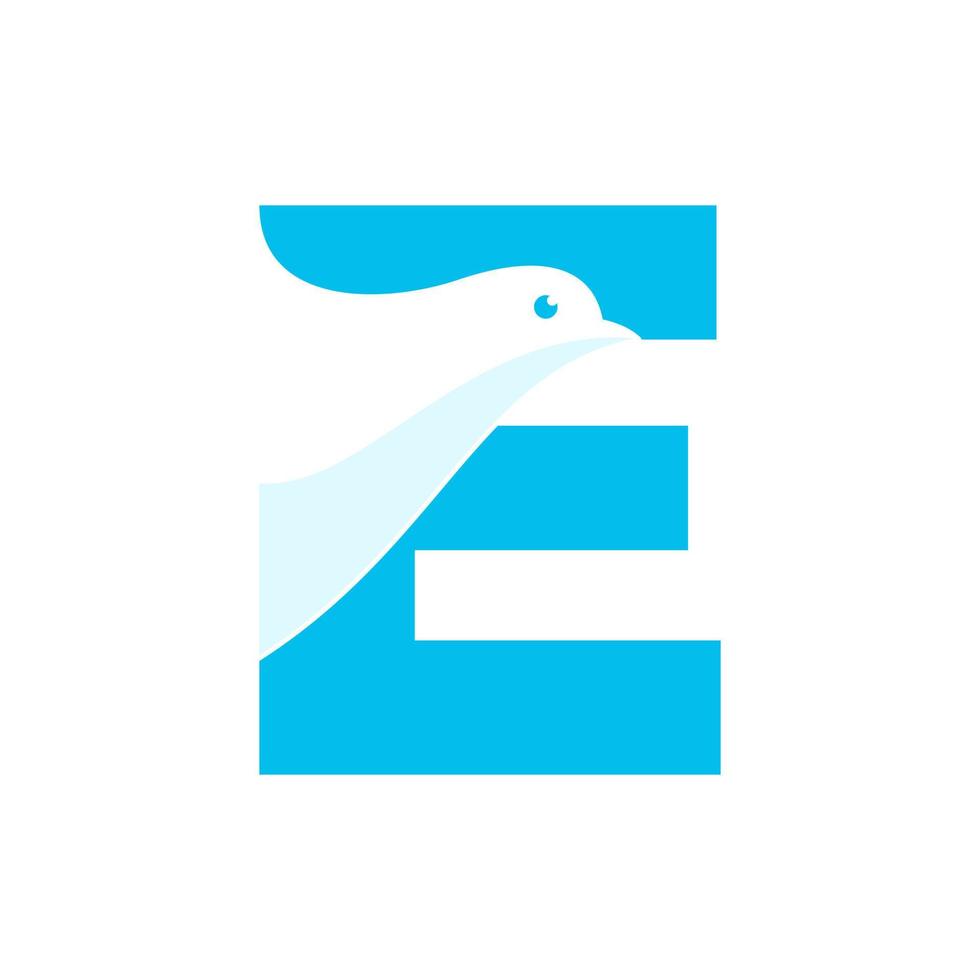 initial e dove logotyp vektor