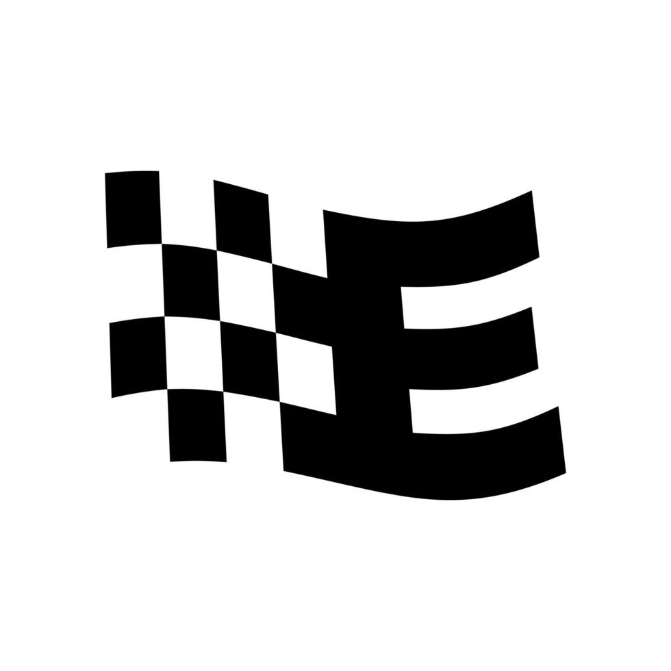 initial e flag race logotyp vektor