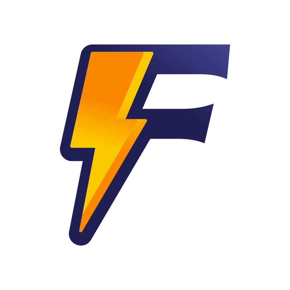 initial f thunder logotyp vektor