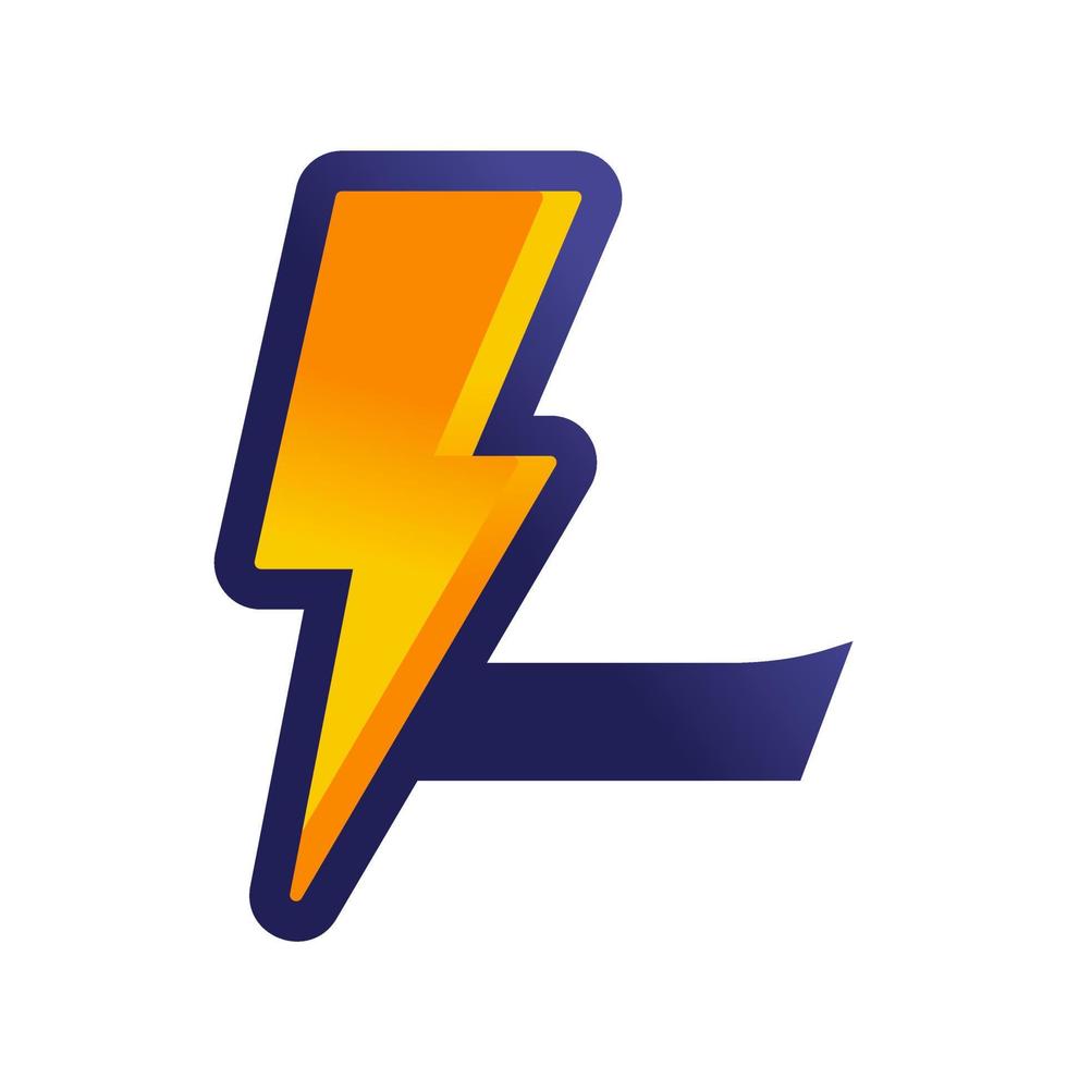 initial l thunder-logotyp vektor