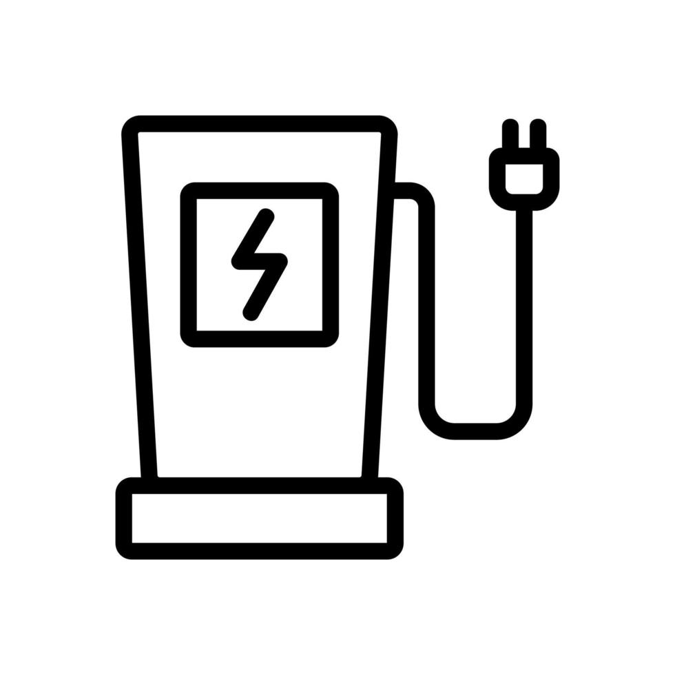 elektrische tankstelle symbol vektor umriss illustration