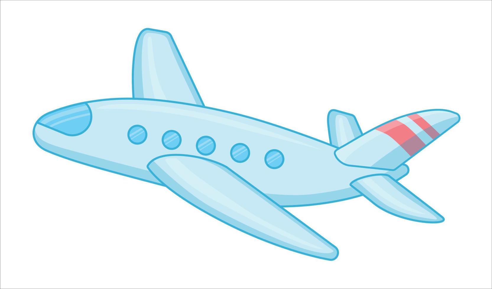 das Flugzeug fliegt. Düsenflugzeuge reisen und ruhen. Fliegen mit dem Flugzeug, Reisen mit dem Flugzeug zum Flughafen oder Lufttransport. flache vektorillustration aus der luft vektor