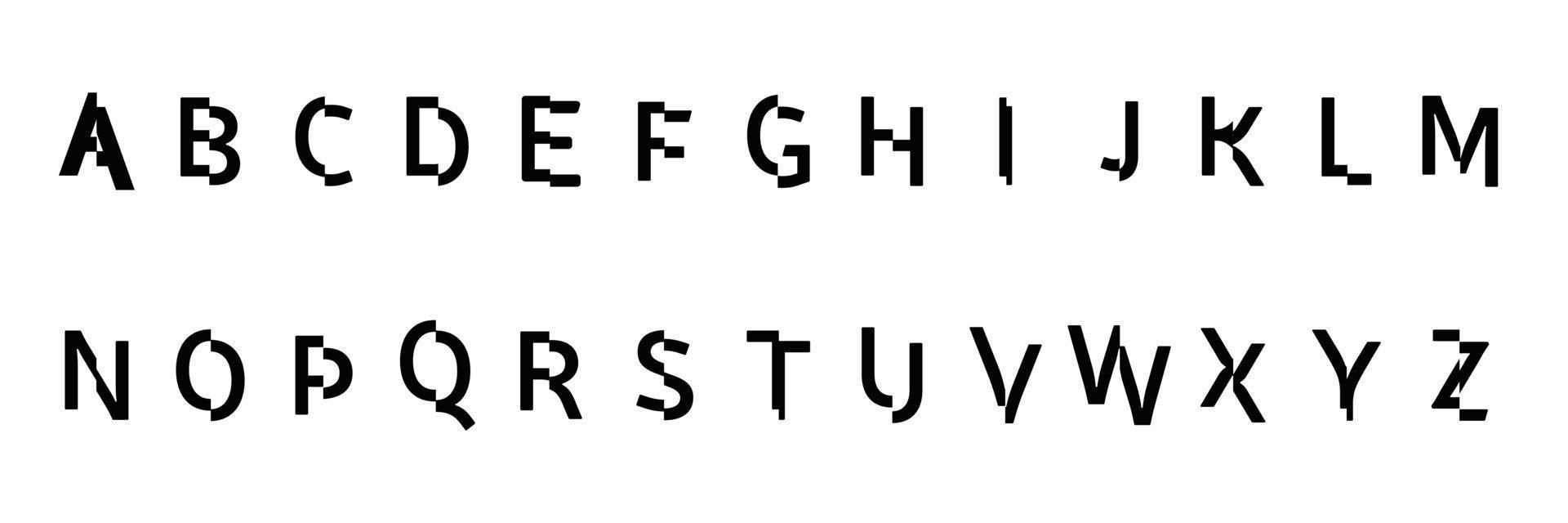 abstrakt digital modernt alfabet teckensnitt teknik typografi elektronisk dansmusik framtida kreativa teckensnitt. vektor illustration