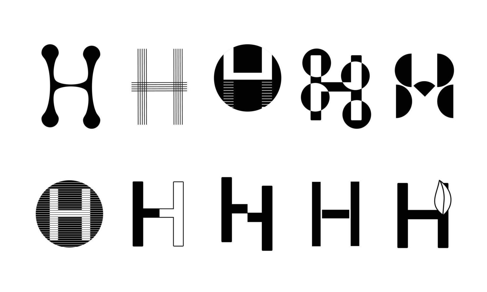 monogram set logotyper med bokstaven h, samling vektor