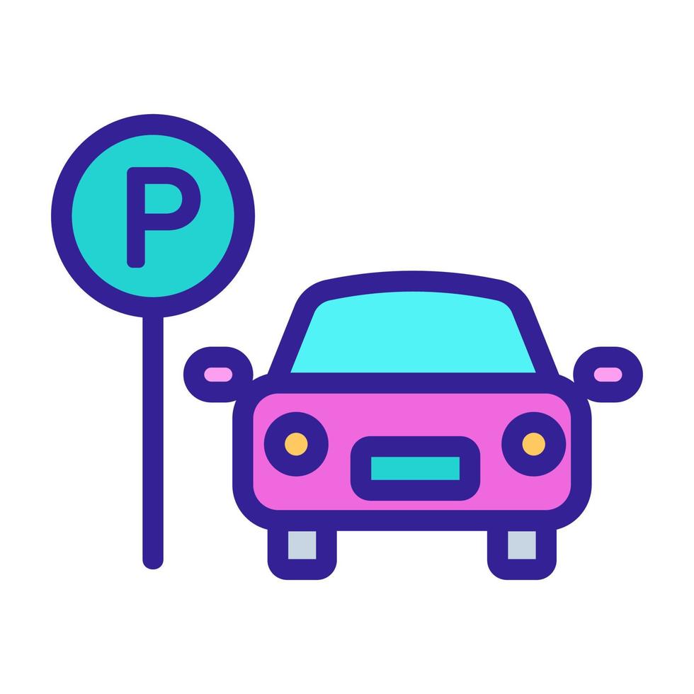 Parkplatz-Icon-Vektor. isolierte kontursymbolillustration vektor