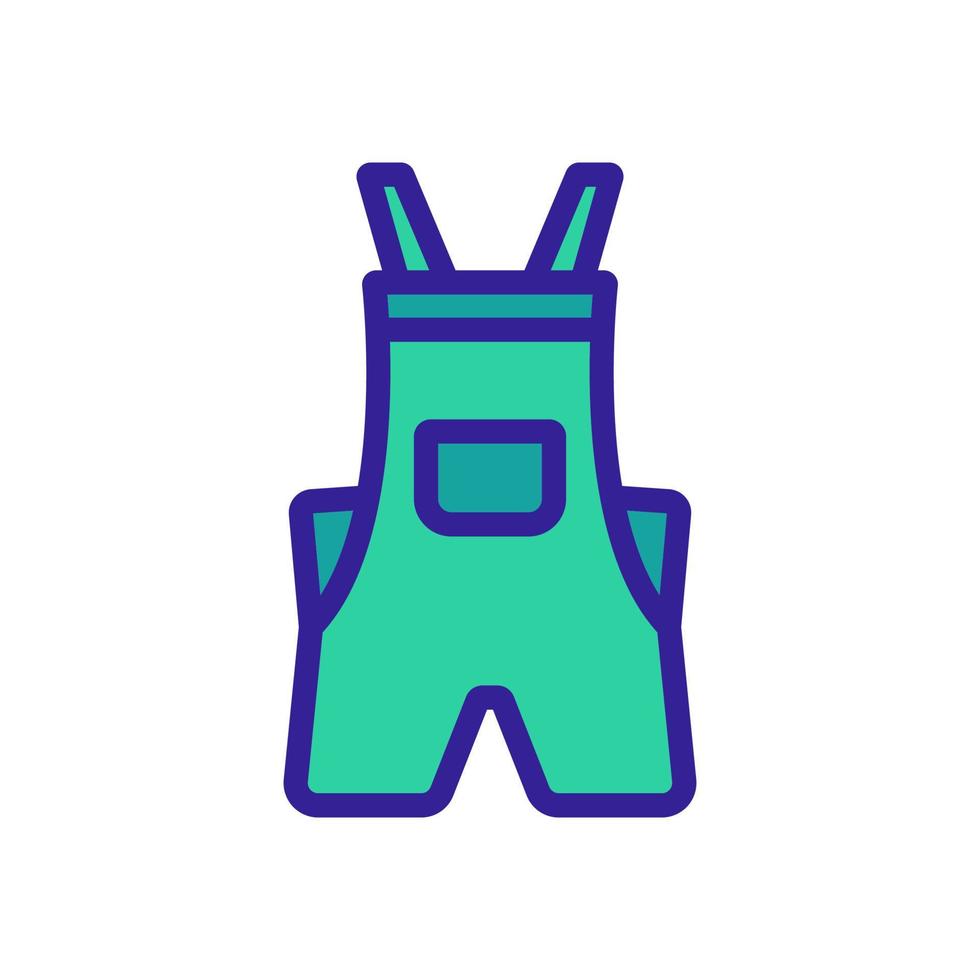 verkürzte Overalls Symbol Vektor Umriss Illustration