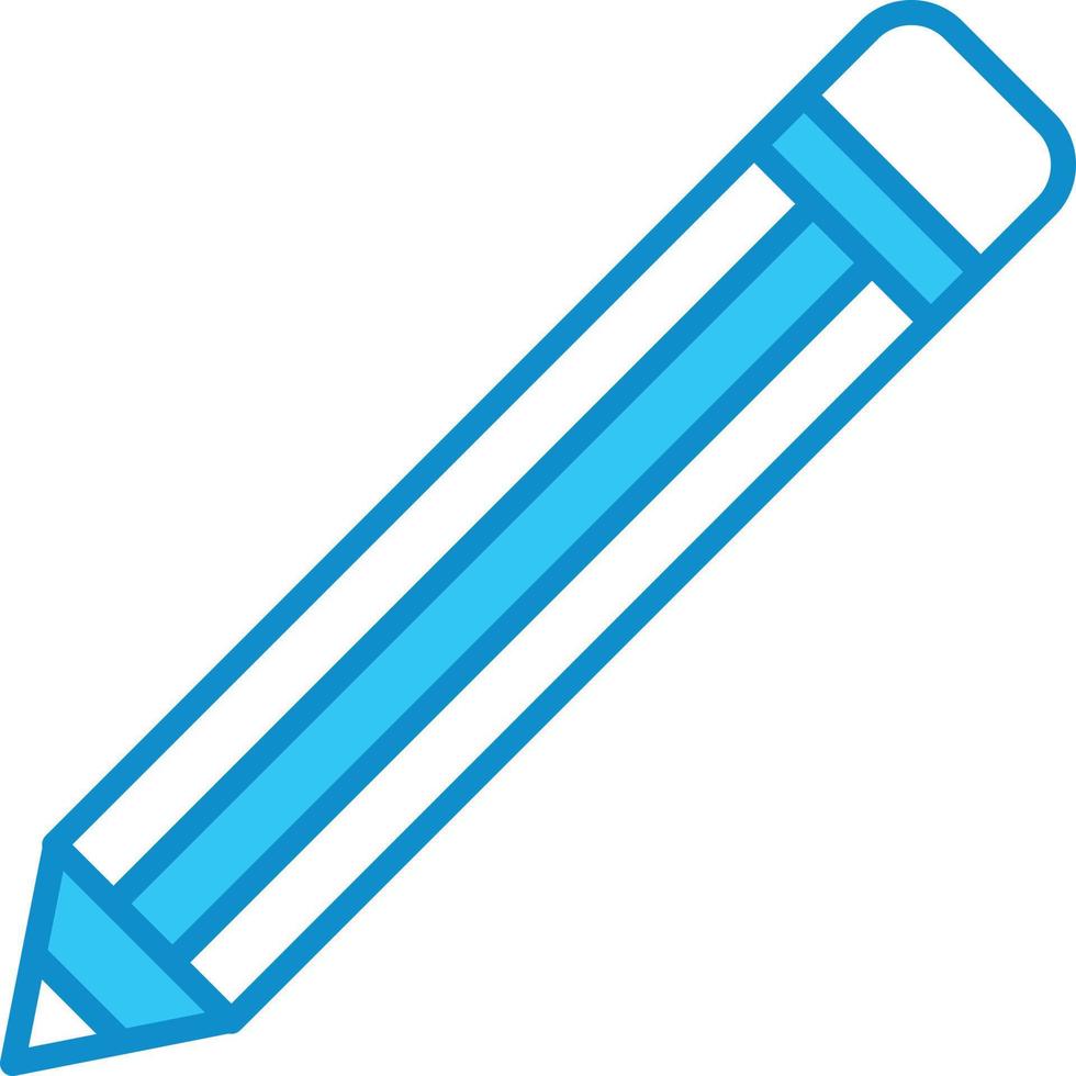 Bleistiftlinie blau gefüllt vektor