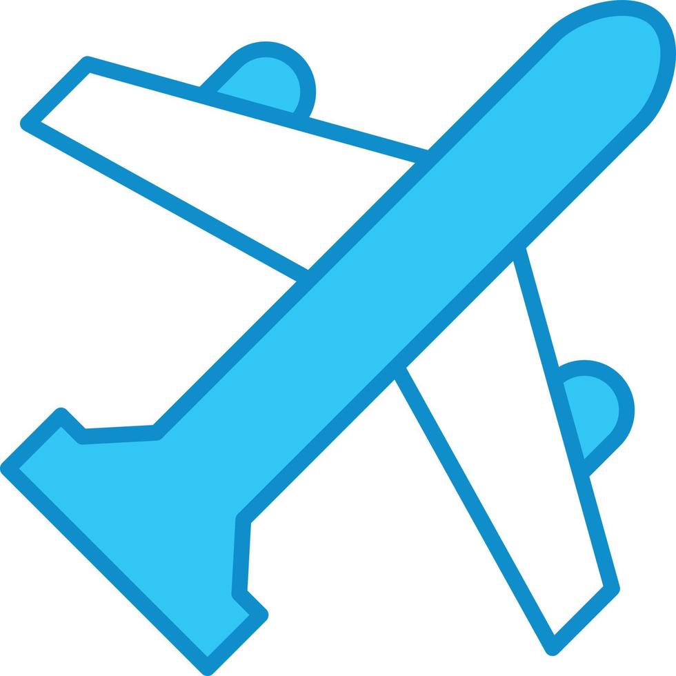 Flugzeuglinie blau gefüllt vektor