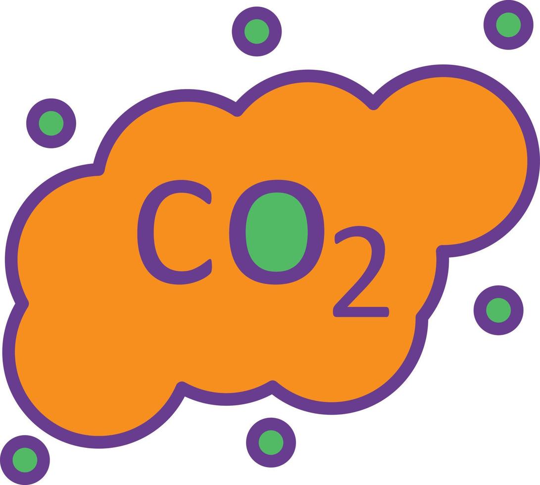 CO2-Leitung zweifarbig gefüllt vektor