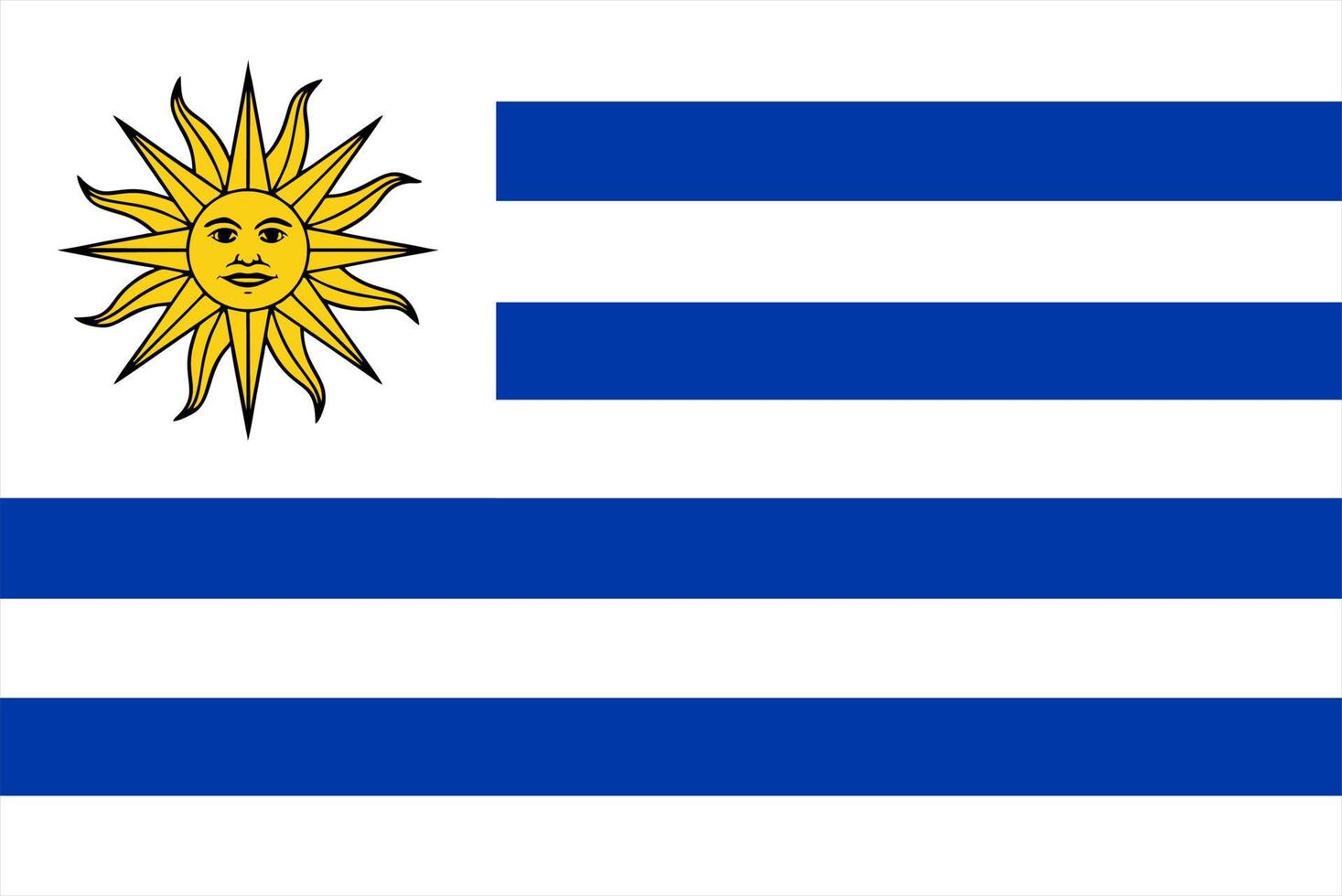uruguay-flagge, flagge von uruguay-vektorillustration vektor