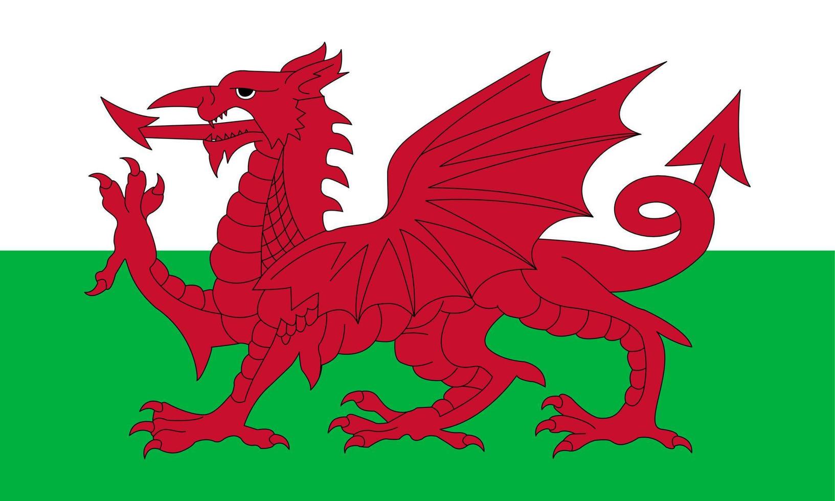 wales flagga, wales nationella flagga hög kvalitet vektor