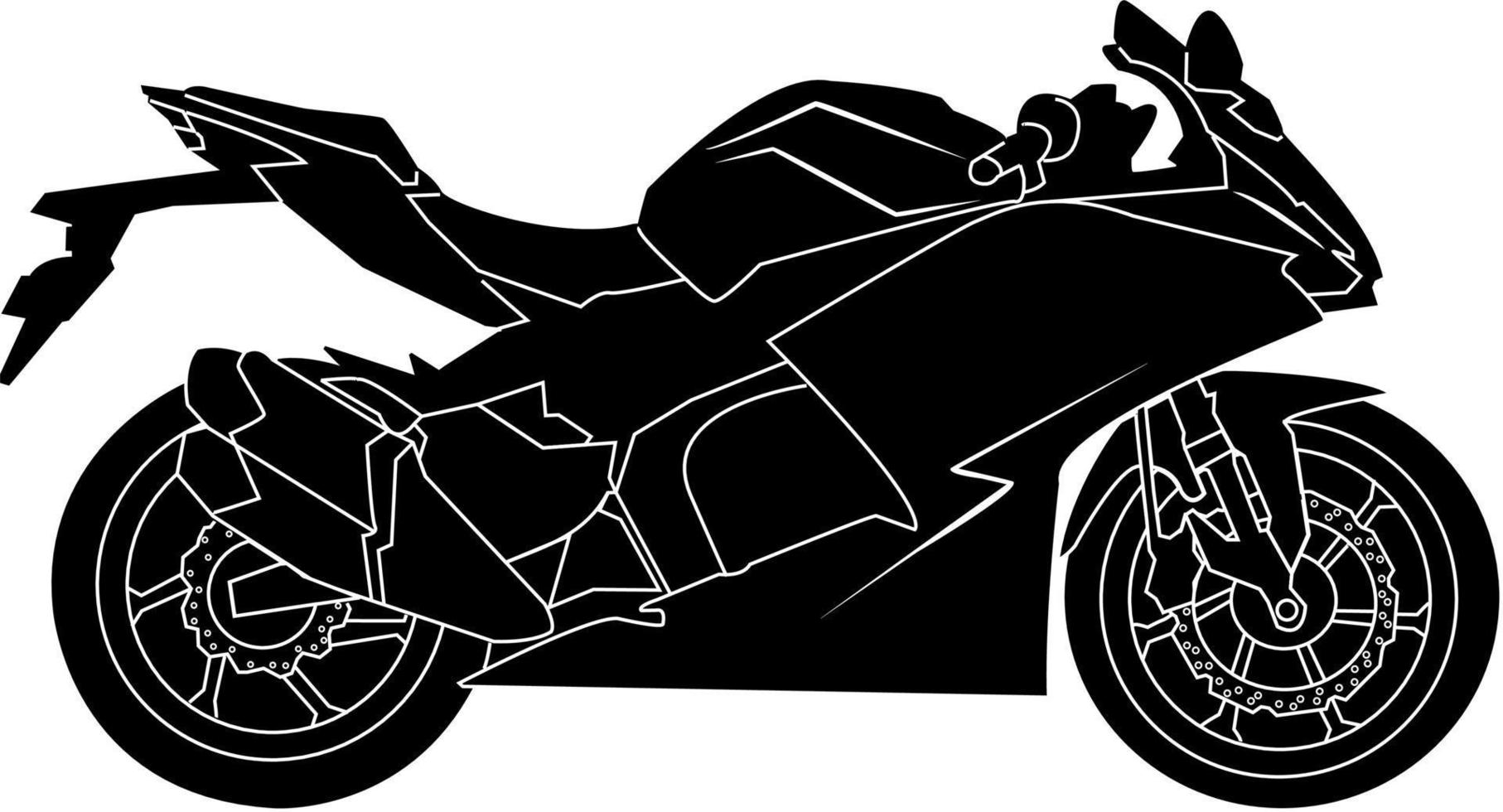 Motorrad-Symbol, schwarze Vektorgrafik Motorrad vektor