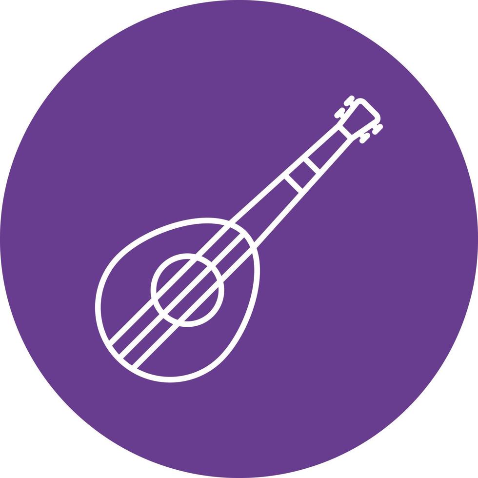 mandolin linje cirkel flerfärgad vektor