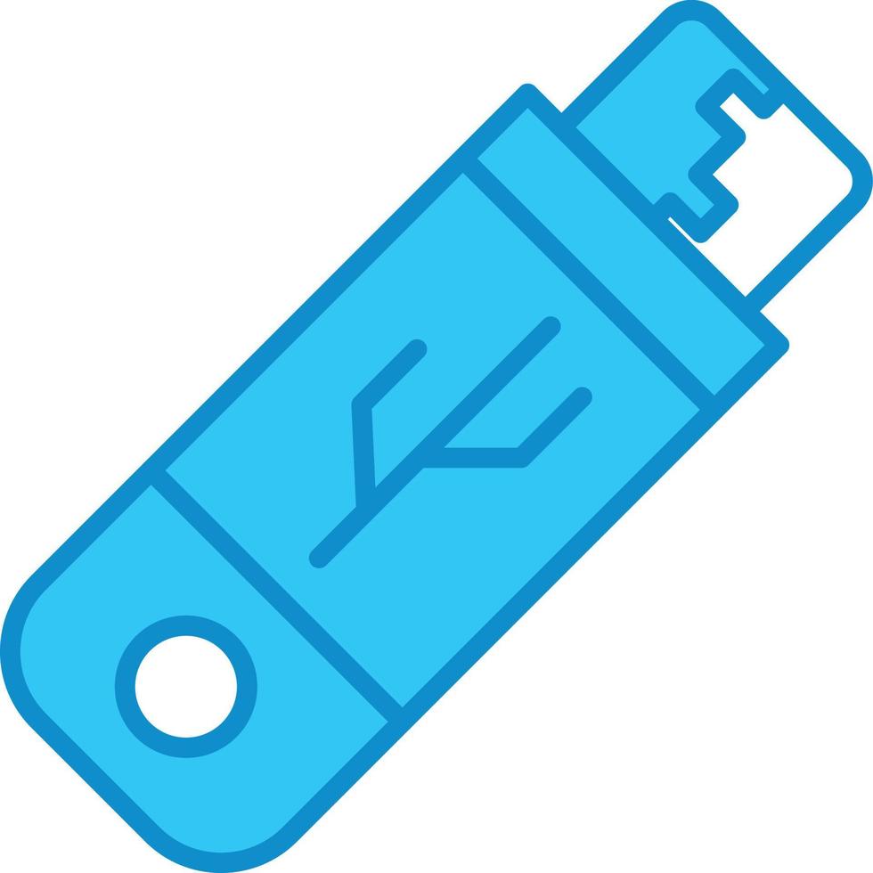 USB-Leitung blau gefüllt vektor