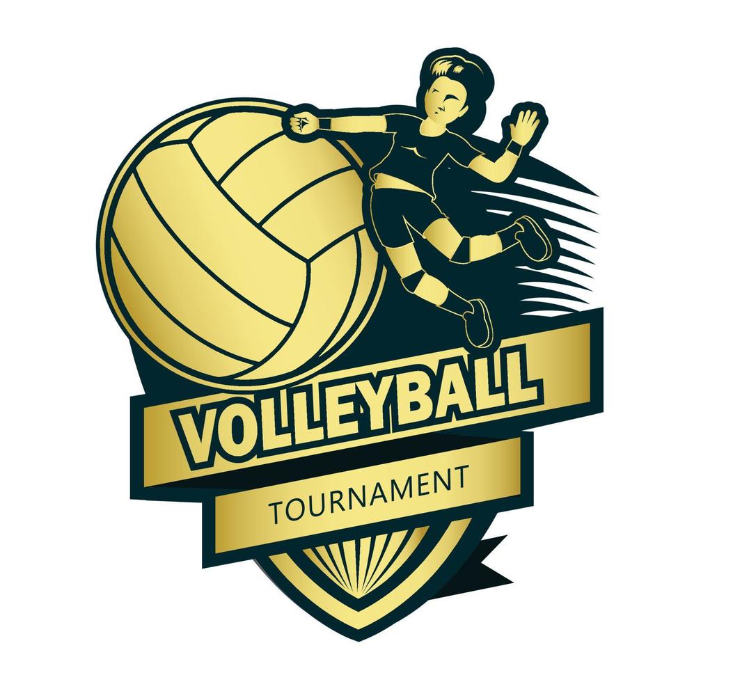 Illustration des goldenen Volleyballsymbols vektor