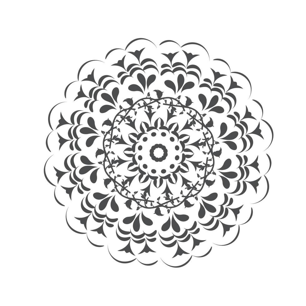 Mandala-Kunstdesign im Kreis. einfaches Mandala-Design Blumen-Mandala-Kunst Schöne Mandala-Grafik vektor