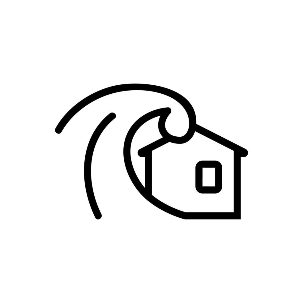 tsunami ikon vektor. isolerade kontur symbol illustration vektor
