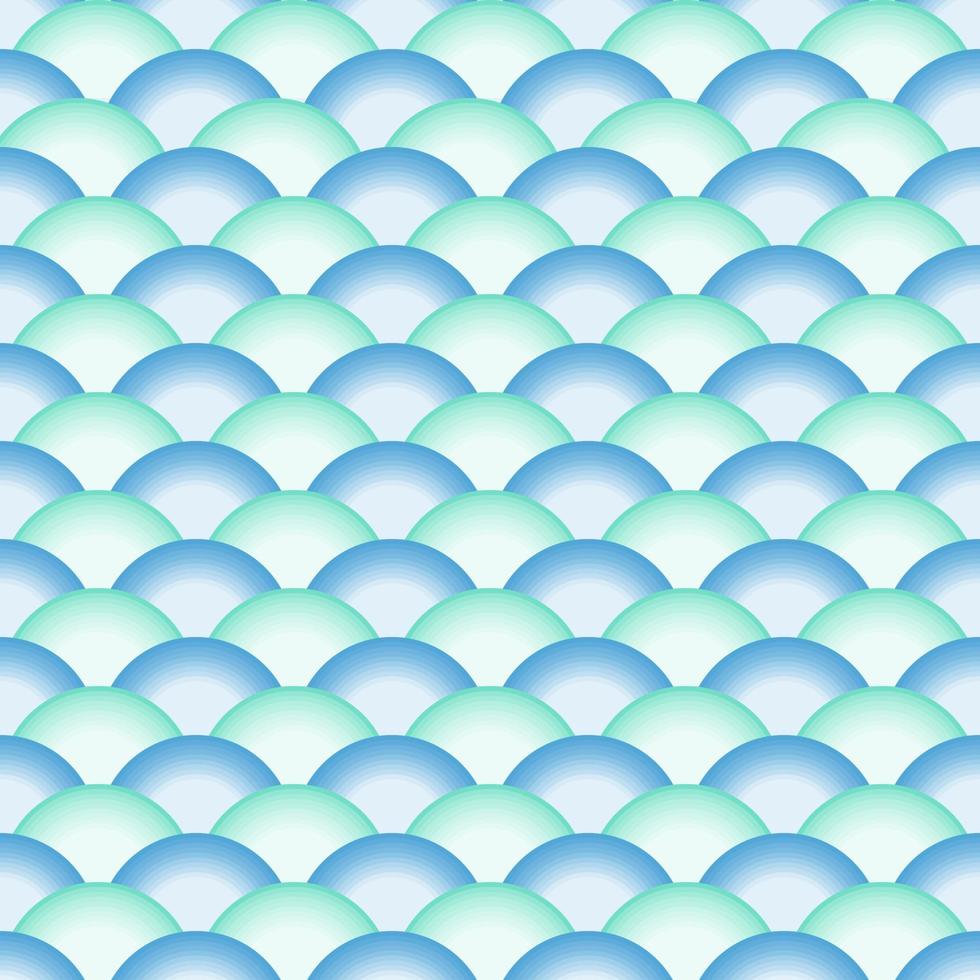 Illustrator-Vektor der grünen und blauen nahtlosen Fischschuppe des Farbverlaufs, abstrakter Wellenhintergrund vektor