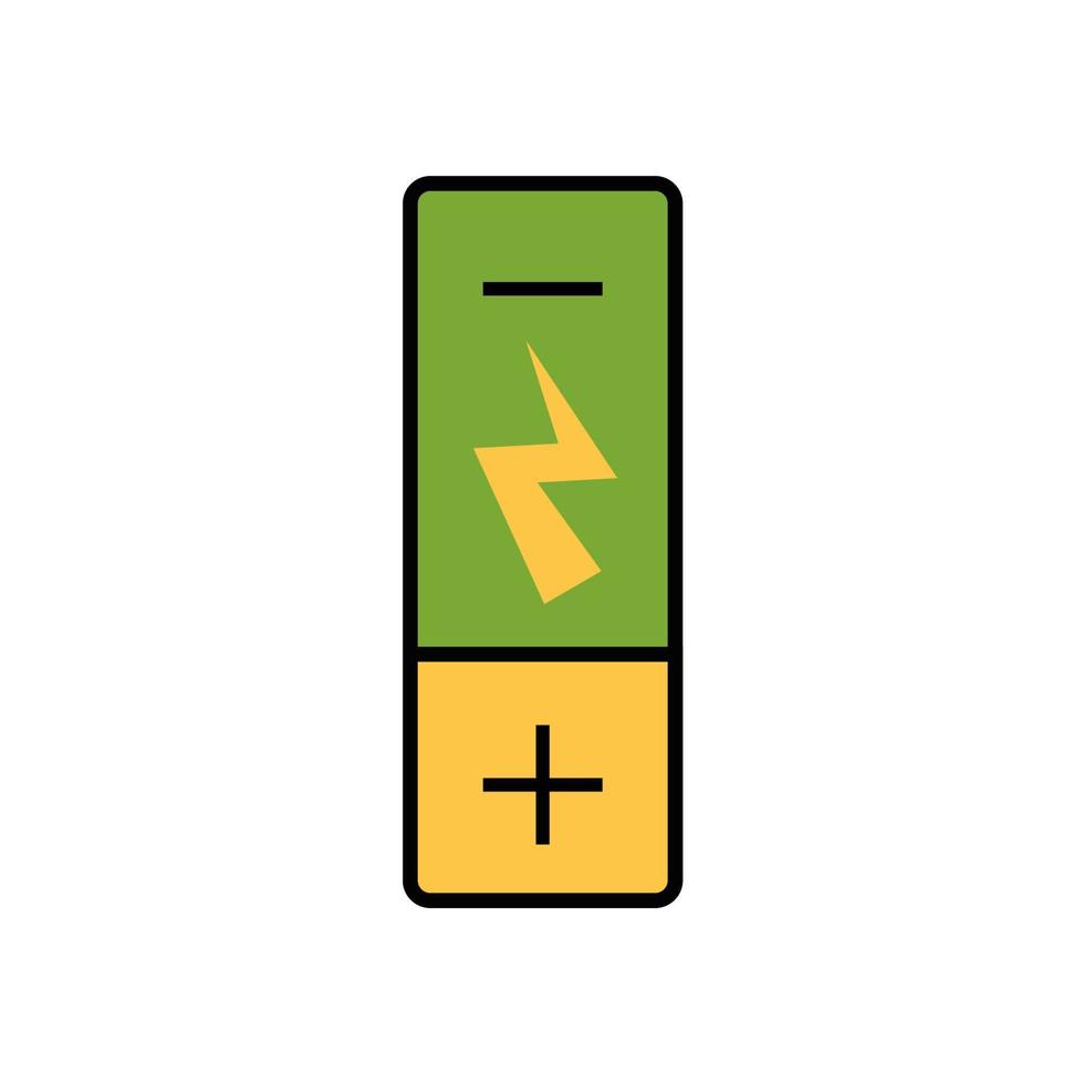 gebrauchte Batterie. ökologiekonzept, müllrecycling, abfallentsorgung. Vektor-Illustration isoliert auf weißem Hintergrund. vektor