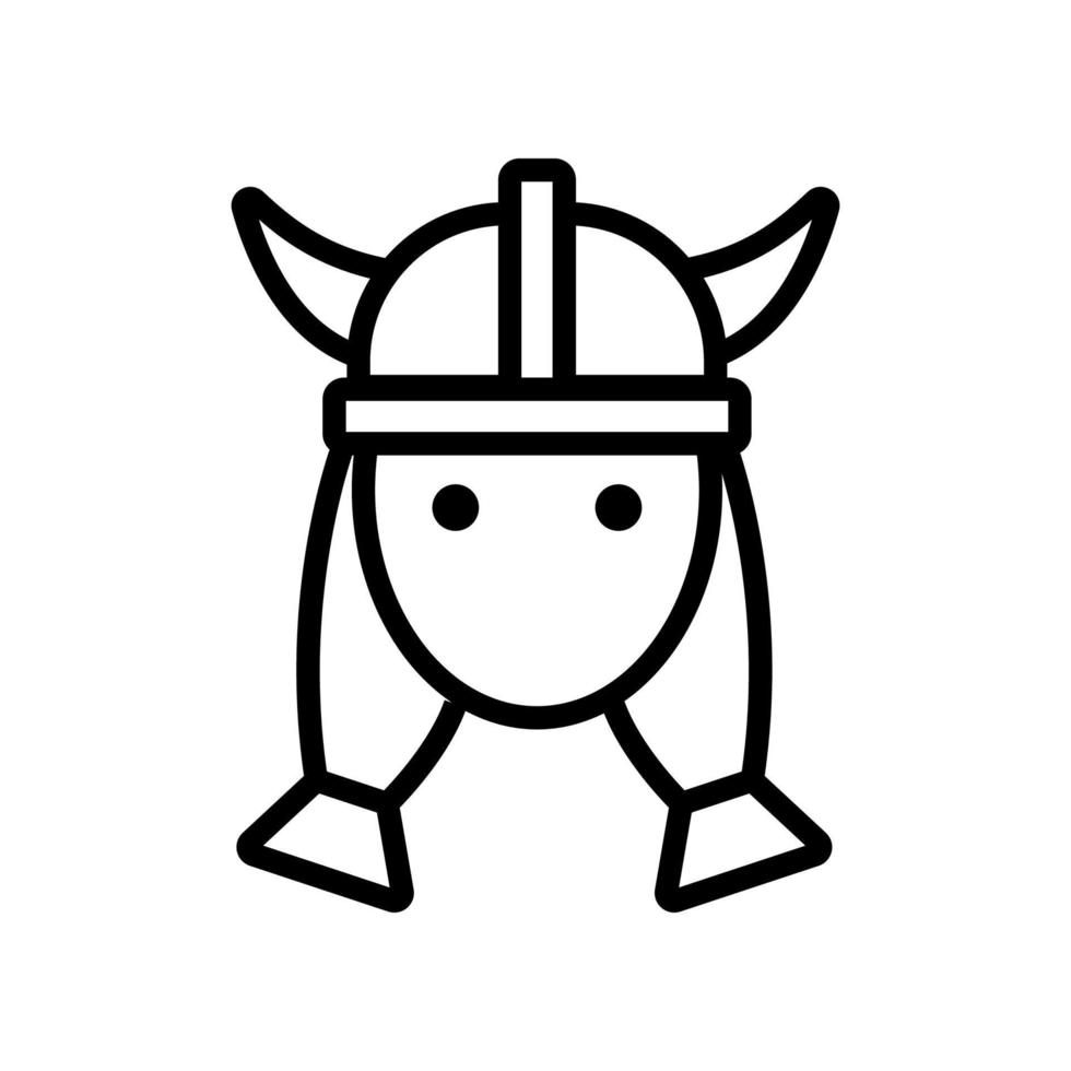 viking kvinna ikon vektor. isolerade kontur symbol illustration vektor