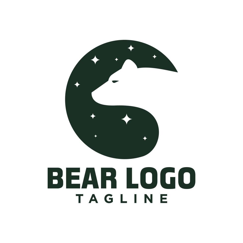 vild björn logotyp vektor mall