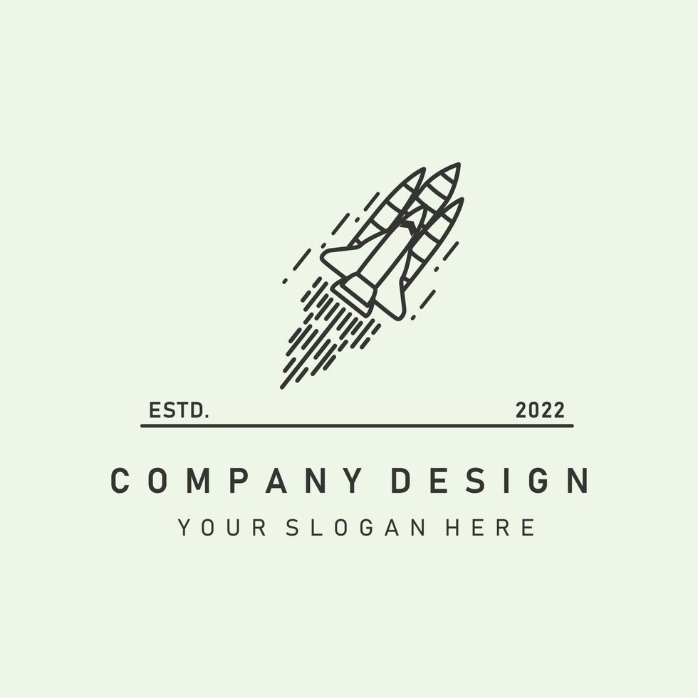 Rakete kreatives Logo Symbol Kunstdesign minimalistische Vektorillustration vektor