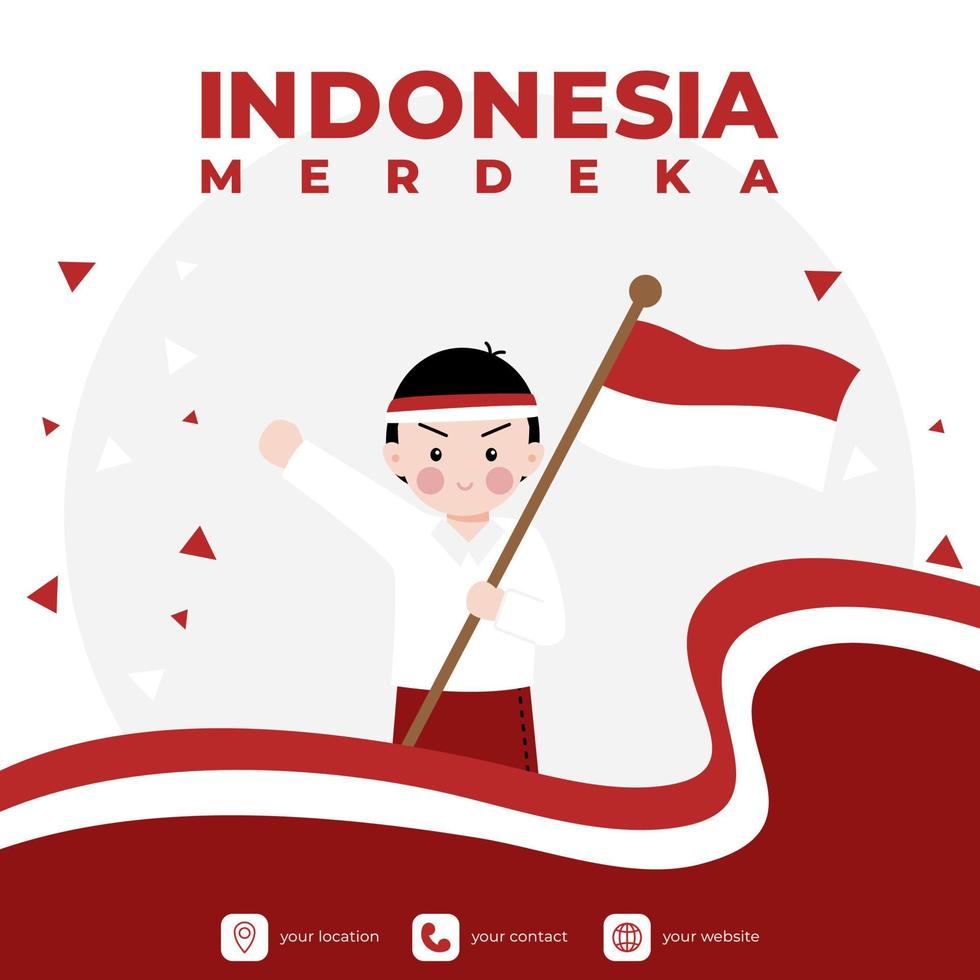 grußplakat zum indonesischen unabhängigkeitstag vektor