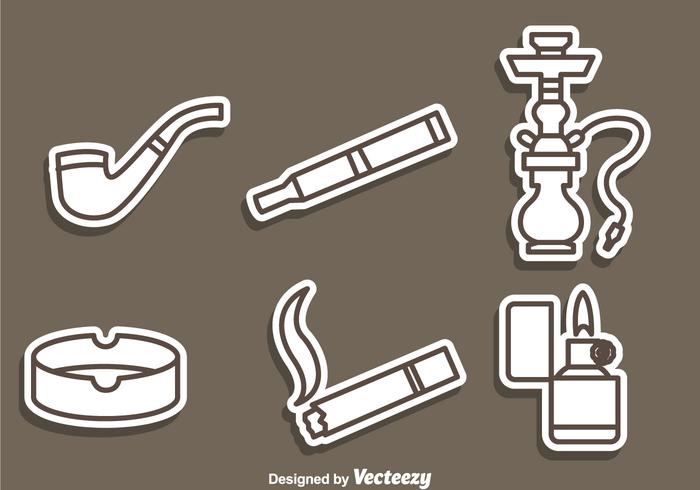 Rauchen Outline Icons vektor