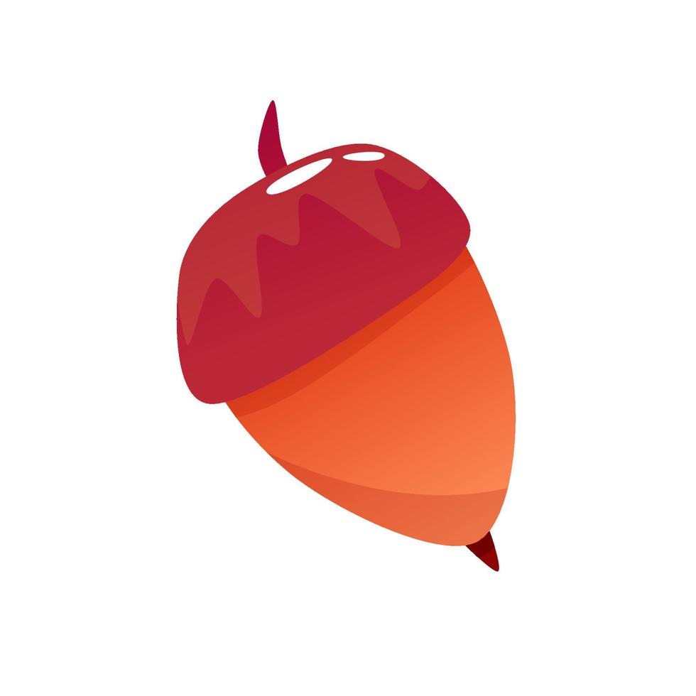 hösten ekollon. röd hatt ekollon. tecknad vektor isolerade illustration. höstens design