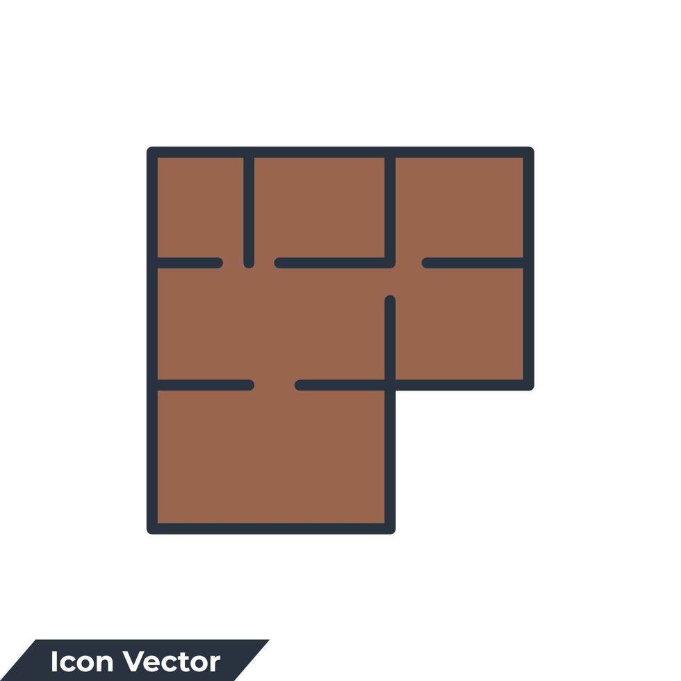 Hausplan-Symbol-Logo-Vektor-Illustration. Grundriss-Symbolvorlage für Grafik- und Webdesign-Sammlung vektor