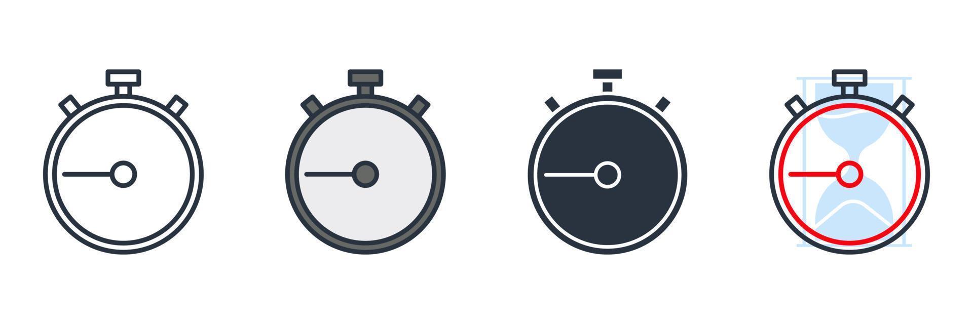 Stoppuhr-Symbol-Logo-Vektor-Illustration. Timer-Symbolvorlage für Grafik- und Webdesign-Sammlung vektor