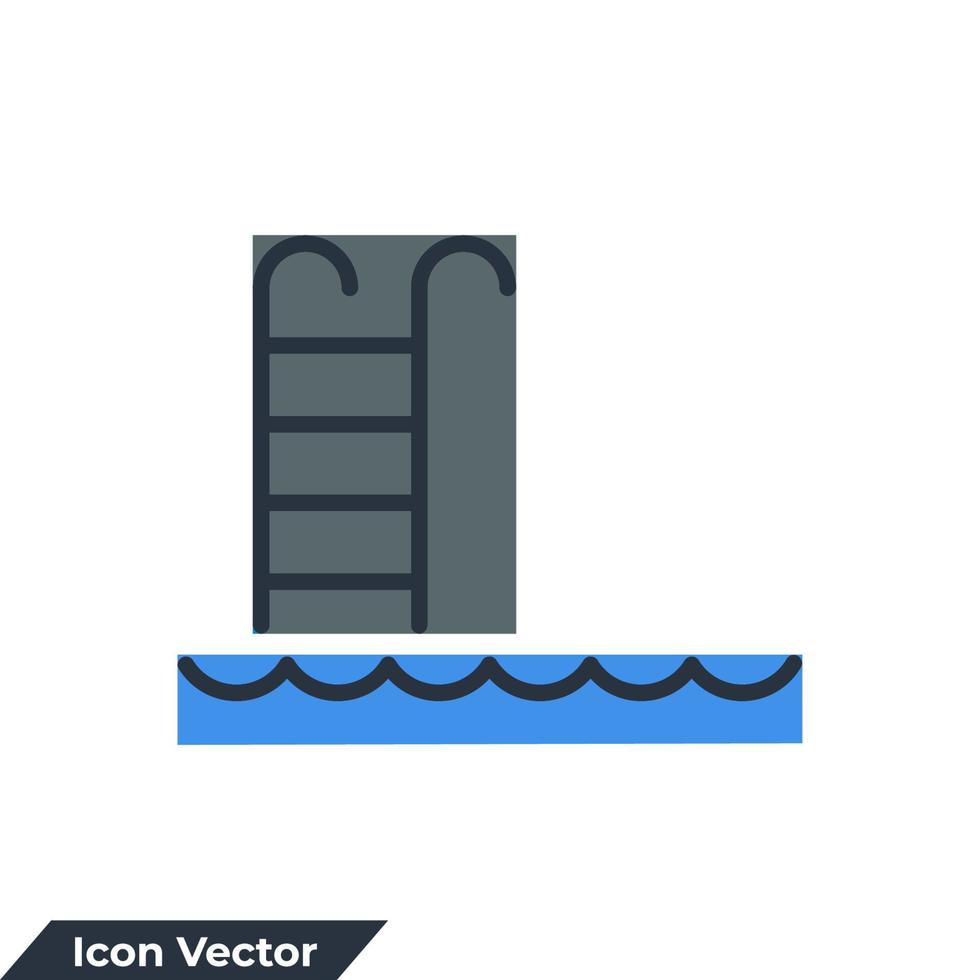 Pool-Symbol-Logo-Vektor-Illustration. Schwimmbad-Symbolvorlage für Grafik- und Webdesign-Sammlung vektor