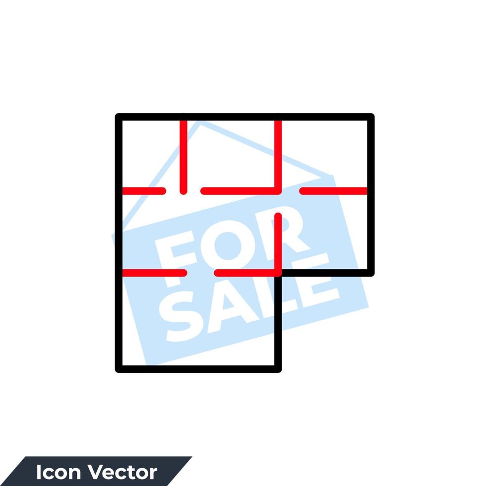 hus plan ikon logotyp vektor illustration. planlösning symbol mall för grafik och webbdesign samling