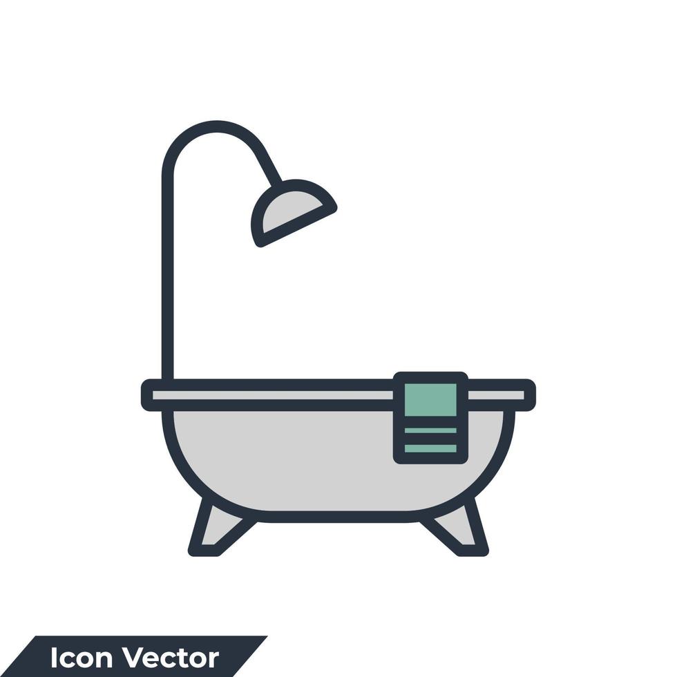 Badezimmer-Symbol-Logo-Vektor-Illustration. Symbolvorlage für Badezimmermöbel für Grafik- und Webdesign-Sammlung vektor