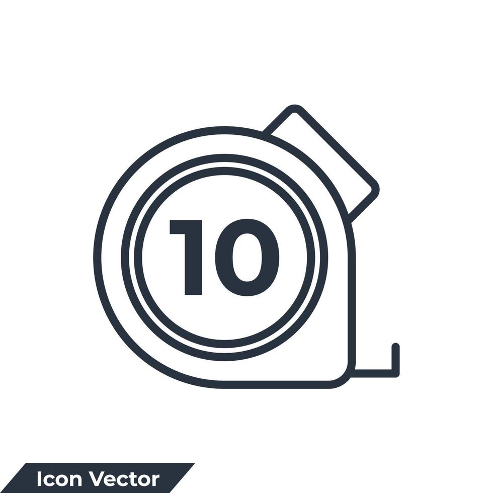 Maßband-Symbol-Logo-Vektor-Illustration. Roulette-Konstruktionssymbolvorlage für Grafik- und Webdesign-Sammlung vektor