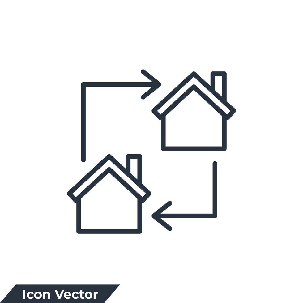 Umzug Symbol Logo Vektor Illustration. Ändern Sie die Home-Symbolvorlage für die Grafik- und Webdesign-Sammlung