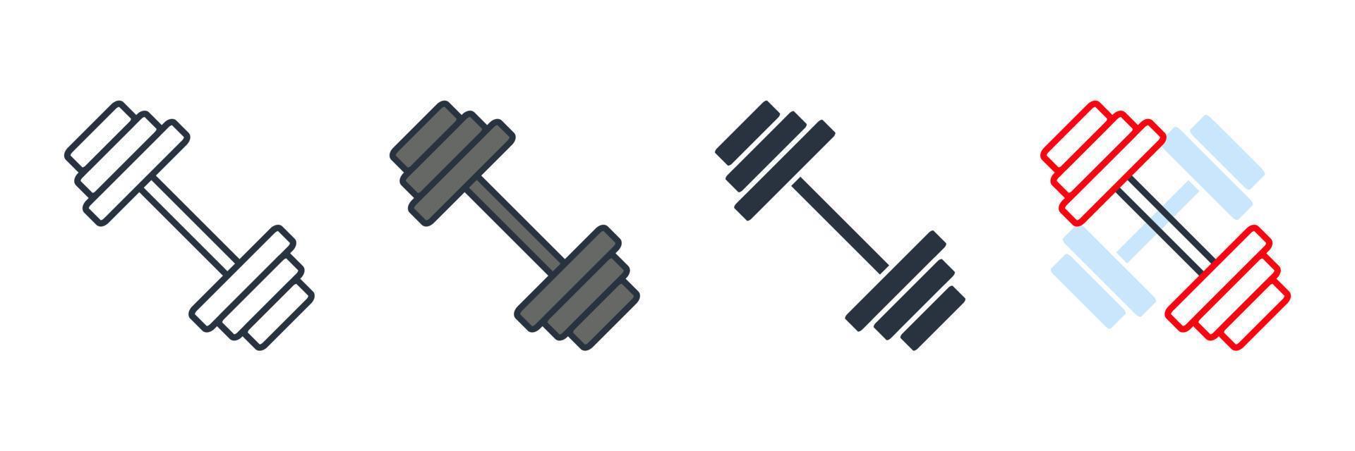 skivstång ikon logotyp vektor illustration. hantel, gym utrustning symbol mall för grafik och webbdesign samling