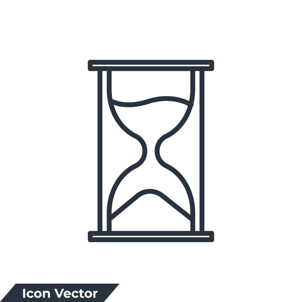 sand glas ikon logotyp vektor illustration. timglas symbol mall för grafik och webbdesign samling