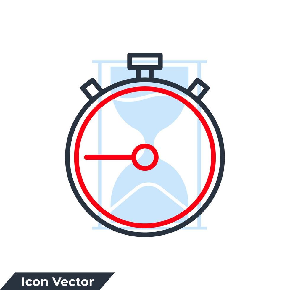 Stoppuhr-Symbol-Logo-Vektor-Illustration. Timer-Symbolvorlage für Grafik- und Webdesign-Sammlung vektor