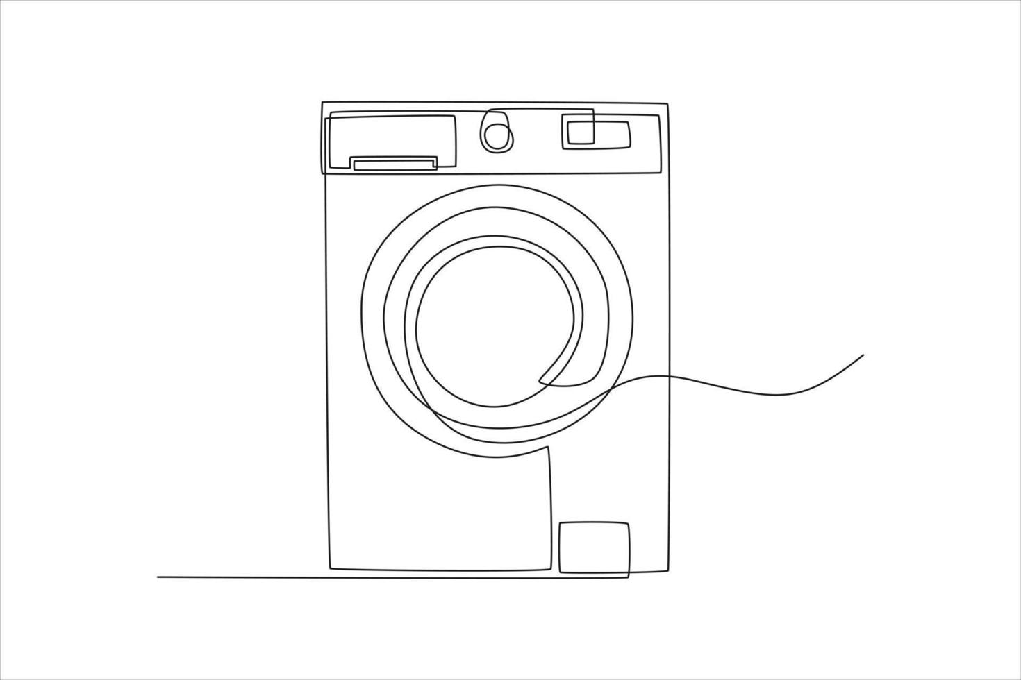 kontinuierliche einzeilige zeichnung moderner waschmaschine. Wäscheservice-Konzept. einzeiliges zeichnen design vektorgrafik illustration. vektor