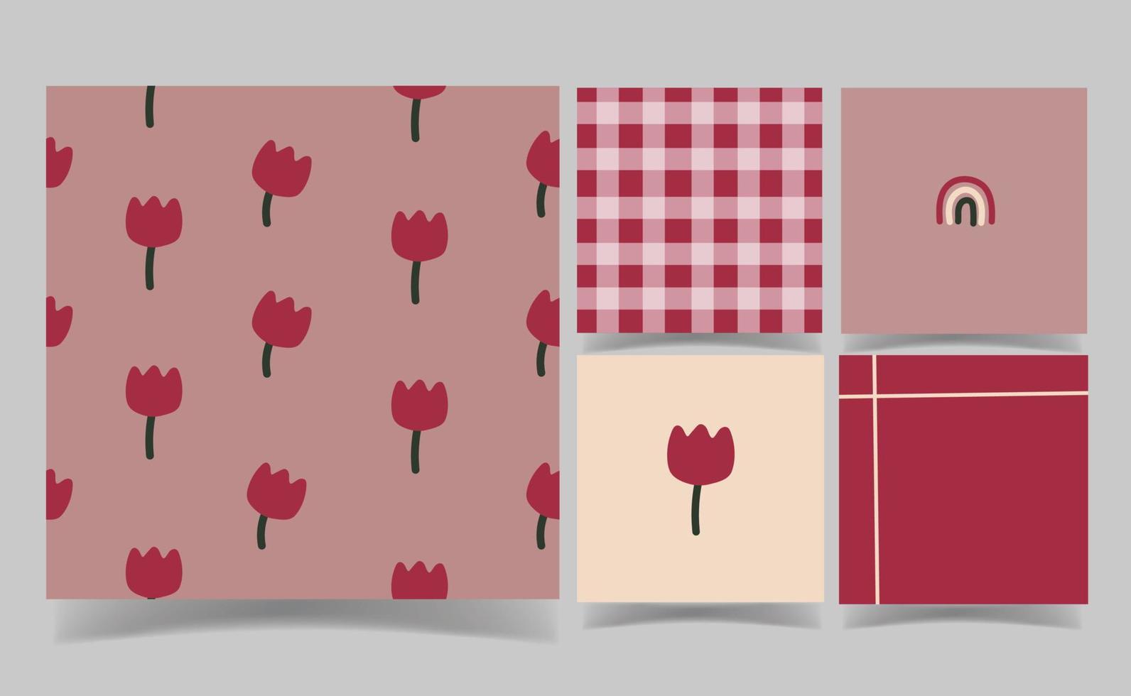 Blumen-Memo-Notizen-Vorlage für das Design von Schrott-Buchungskarten. abstrakter Hintergrund. Tapeten-Geschenkpapier. vektor