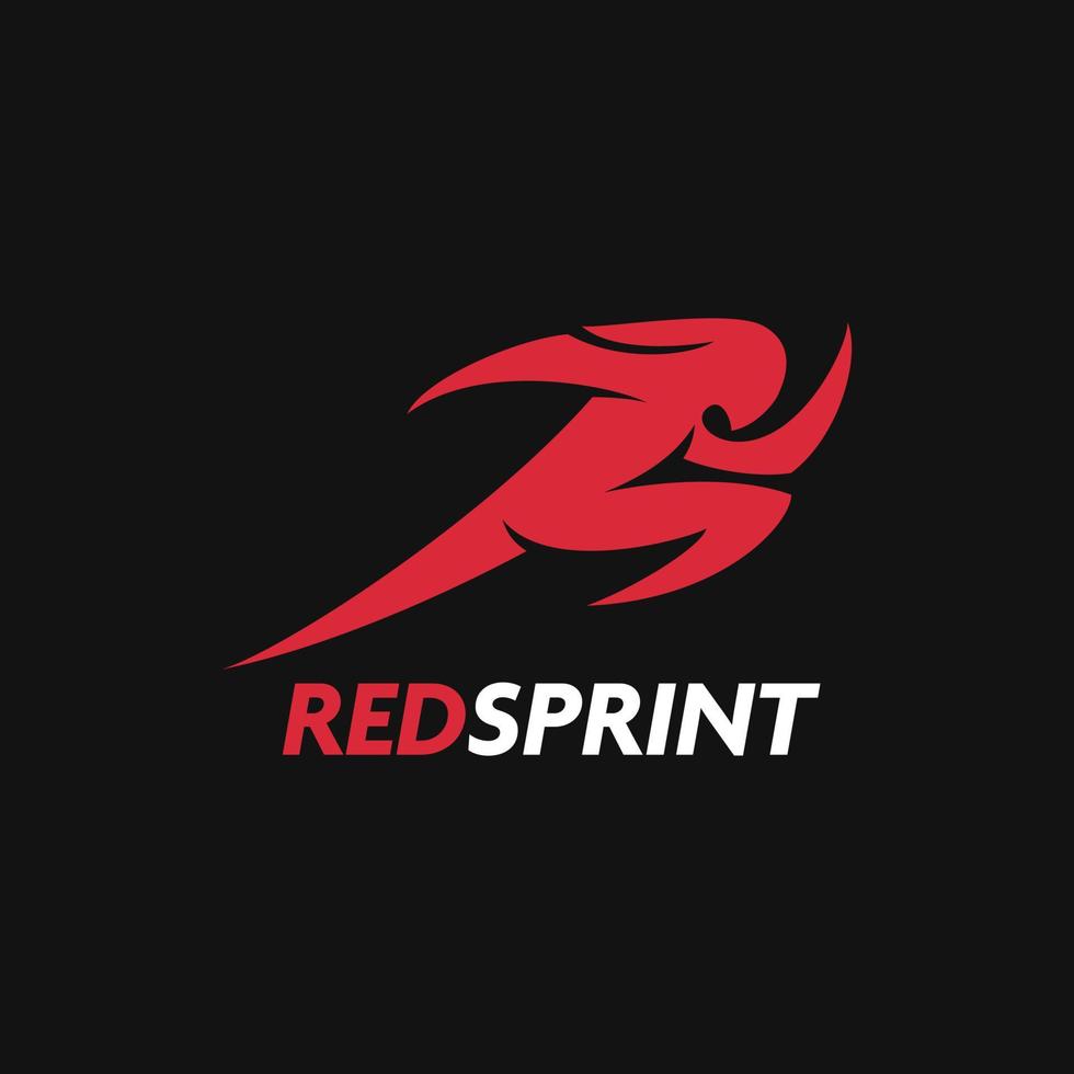 röd sprintlöpare logotyp vektor